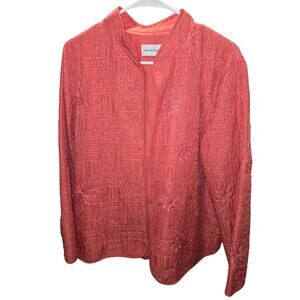 Alfred Dunner Women's Coral Embroidered Jacket Blazer Size 12